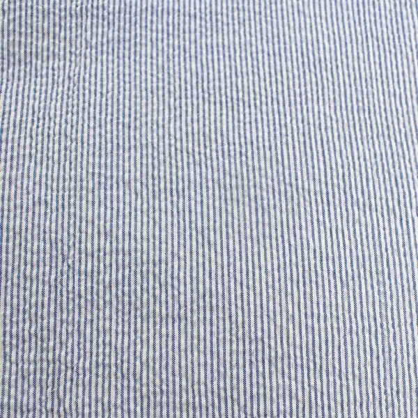 Tissu coton Ökotex * Seersucker marine fines rayures