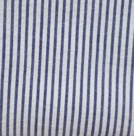 Ökotex Baumwollstoff Seersucker dunkelblau gestreift