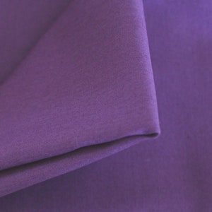 GOTS cotton fabric purple plain uni fabric cotton poplin