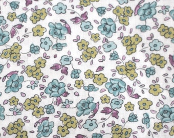 Cotton fabric Ökotex ~ Fiori petrol olive ~ Series Florencia Blumen Millefleurs Blümchen