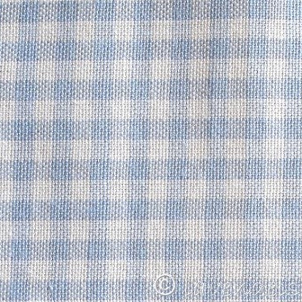 Ökotex Baumwollstoff hellblau kleinkariert (Karogröße 0,25 x 0,3 cm) Vichy kariert