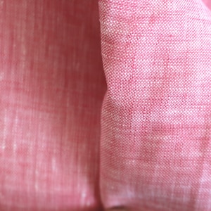 Linen fabric Ökotex raspberry 125 g/m2 ~ Linen white light red pink pink red