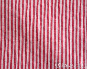 Baumwollstoff ~ Streifen rot und weiß ~ Streifenbreite  0,15 cm ~ feiner Streifen Ökotex
