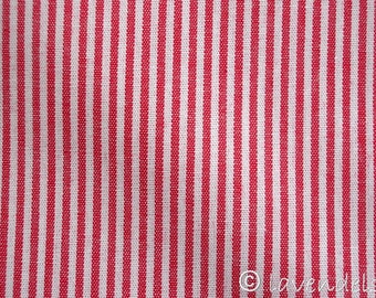 Cotton fabric ~ stripes red and white ~ stripe width 0.15 cm ~ fine stripe Ökotex