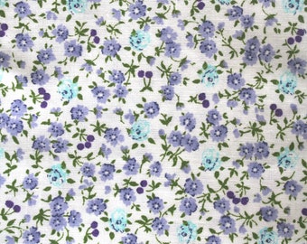 Baumwollstoff ~ Streublümchen irisblau ~ Ökotex Blümchen blau lila