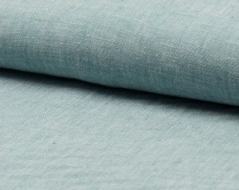 Leinen weich grünblau 160 g/m2 ~ Leinenstoff grün blau