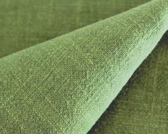Linen kiwi green stonewashed 250 g/meter ~ Linen fabric plain green