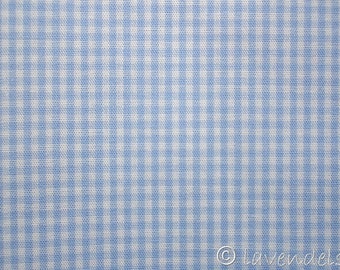 Cotton fabric Ökotex light blue very small checkered (checkered size 0.1 x 0.15 cm) Vichy checked checkered