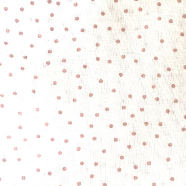 Leinen/Baumwolle Pünktchen w/rose dots Punkte  130  g/m ~ braun teracotta