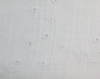 Embroidered linen, ecru, 190 g/m² ~ Linen fabric