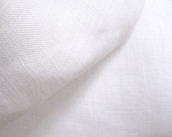 Ökotex linen/cotton fabric snow white white 148 g/meter uni