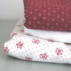 Traditional flowers wine red Dirndl cotton fabric flowers red image 2