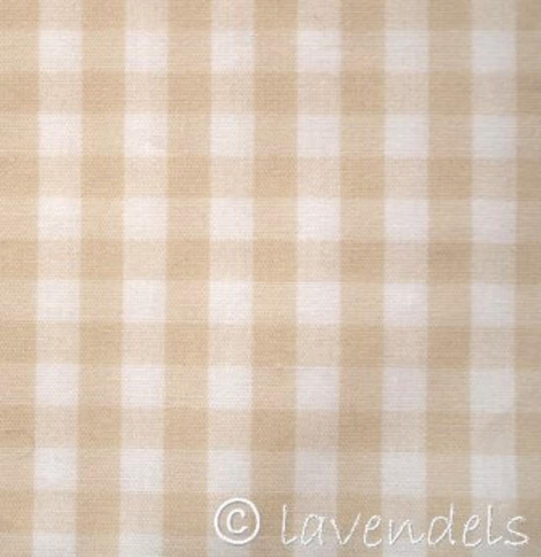Beige Check Textile Cotton Fabric * Ökotex * Beige Large Check (check Size 0.5 X 0.5 Cm ...
