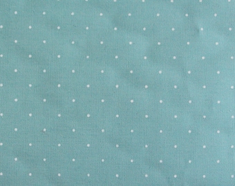 Katoenen stof kleine ijsblauwe stippen ~ stippen lichtblauw turquoise
