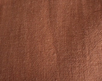 Linen cognac stonewashed 250 g/meter ~ Linen fabric