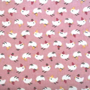 Cotton fabric Ökotex ~ chicks rosé~ series Florencia animals children's fabric chicken