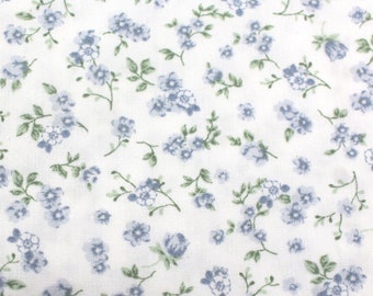 Cotton fabric ~ light blue light green Lille Blomma Ökotex Poplin Florencia