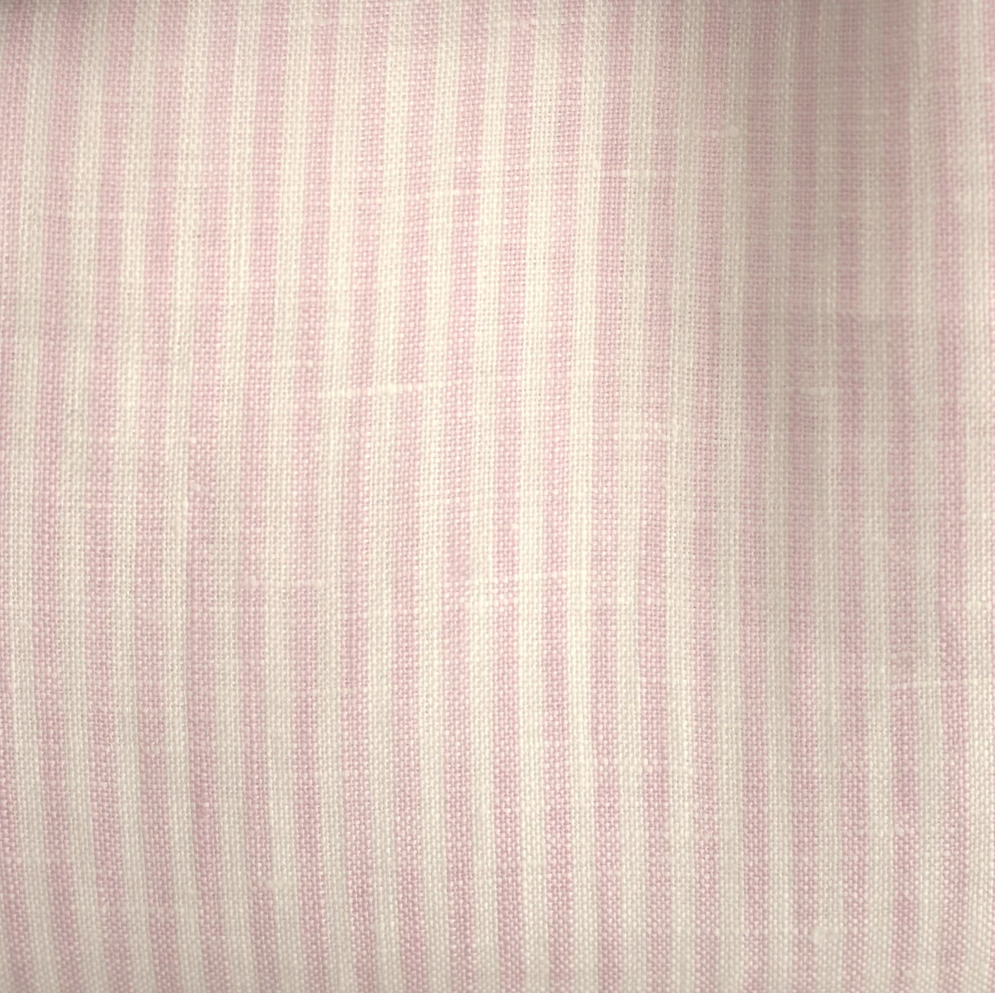 Linen fabric Ökotex pink white striped 125 g/m2 ~ Linen summer linen