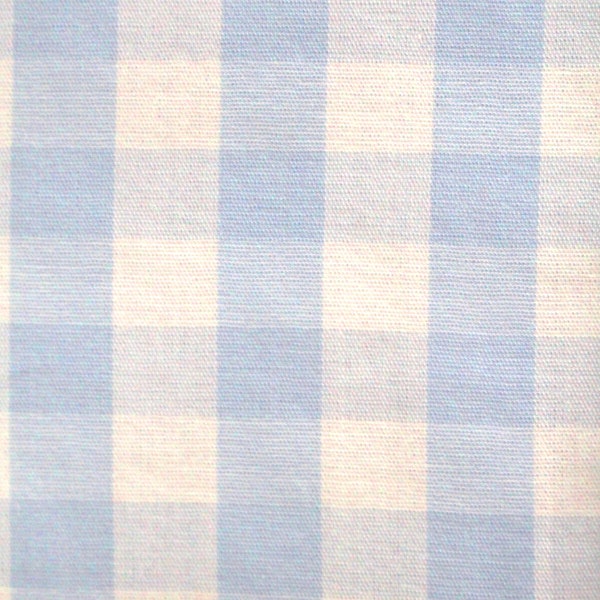 Tissu coton Ökotex bleu clair damier pleine grandeur (taille de contrôle 1 x 1,2 cm) Vichy damier