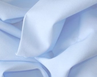 GOTS cotton fabric light blue / baby blue plain uni fabric cotton