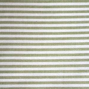 Cotton fabric Ökotex ~ stripes olive and white ~ stripe width 0.3 khaki green