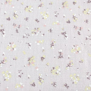 GOTS muslin gauze ~ delicate lilac yellow flowers ~ cotton - light as a feather