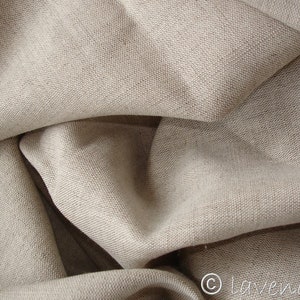 Ökotex linen/cotton fabric natural colored 148 g/meter plain natural beige ecru
