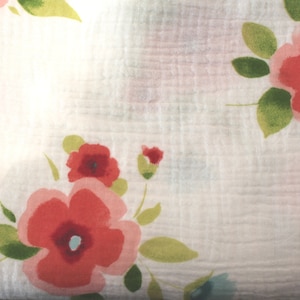 Ökotex Musselin Double Gauze ~ light red poppy ~ cotton - light as a feather