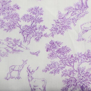 Ökotex ~ Toile de Jouy tecido de algodão vermelho vinho popeline de algodão
