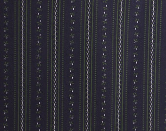 47 x 140 cm remnant navy dark green tendrils ~ dirndl fabric apron fabric cotton fabric
