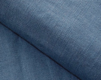 Leinen preußisch blau enzyme washed 230 g/m ~ Leinenstoff uni