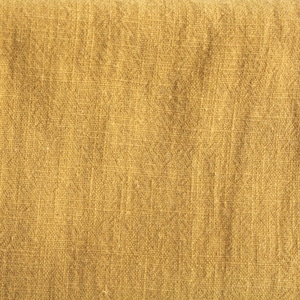 Linen curry yellow stonewashed 250 g/meter ~ linen fabric ocher