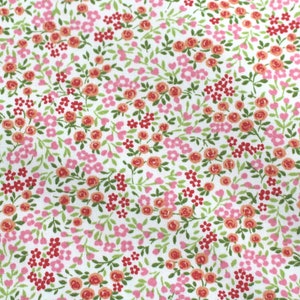 Tecido de algodão ~ corações de flores rosa algodão Ökotex popeline Florencia