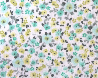 REDUZIERT Baumwollstoff Ökotex ~ Streublümchen mint ~ Serie Florencia Blumen Millefleurs türkis hellblau