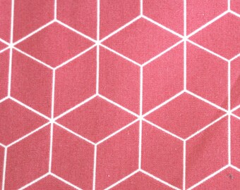 REDUZIERT  Quadrate rouge ~  graphisch Stoff Baumwollstoff pink rosa