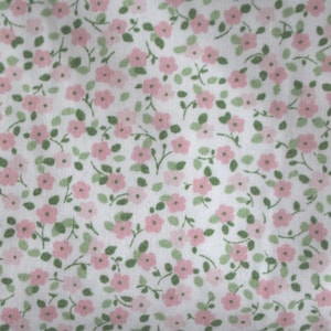 R - Cotton fabric ~ pink green scattered flowers ~ Ökotex Popelin Florencia