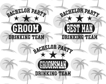 独身パーティー飲みチーム - ビニール用デジタル SVG および PNG