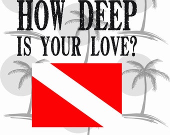 How Deep Is Your Love (for colored backgrounds) Digital SVG for Vinyl