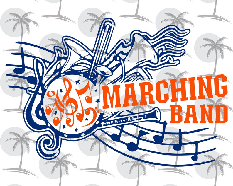 Mascot/marching Band With Letters to Customize Digital SVG Etsy