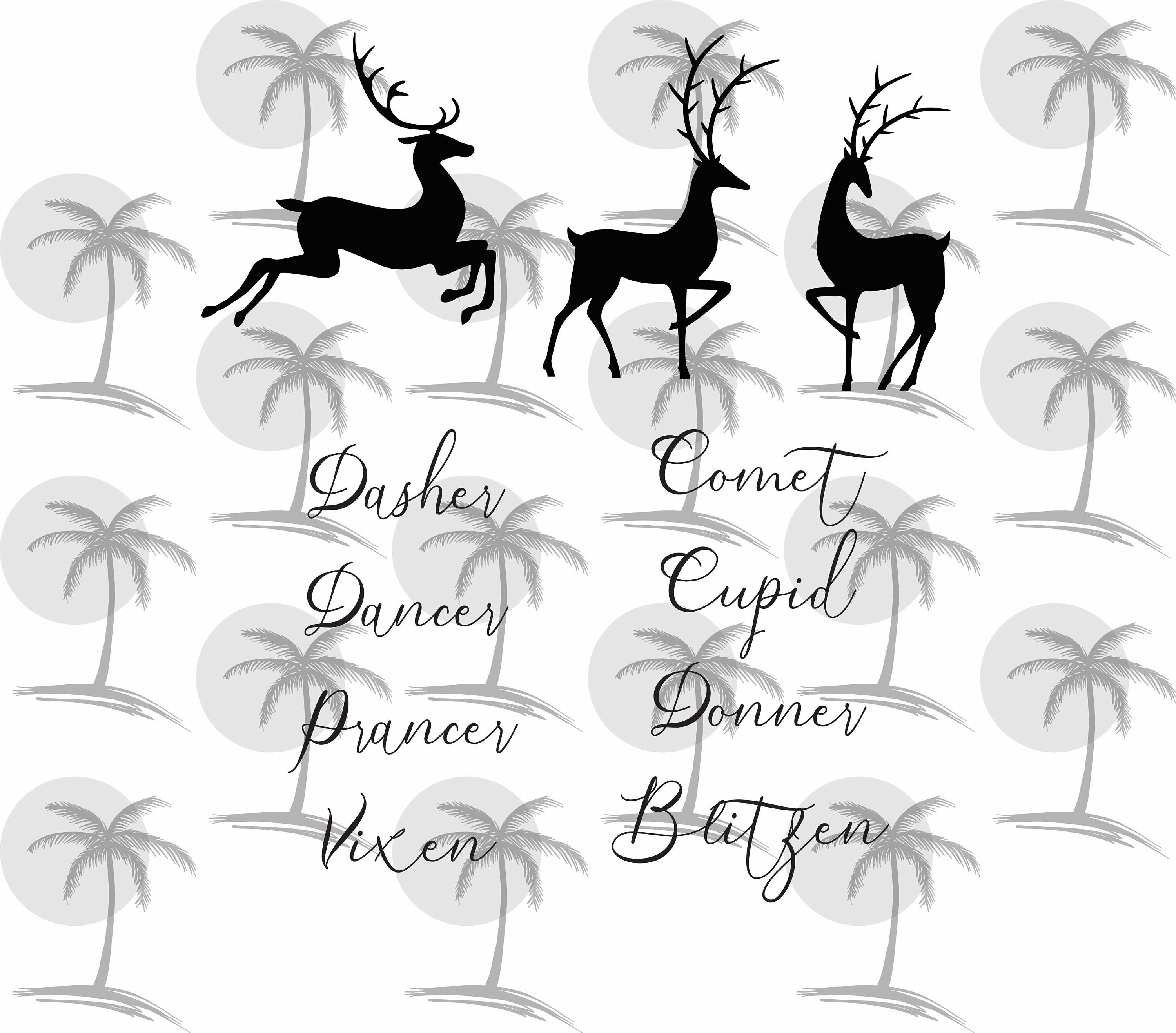 Reindeer Names for Christmas Ornament Digital SVG and PNG for Etsy
