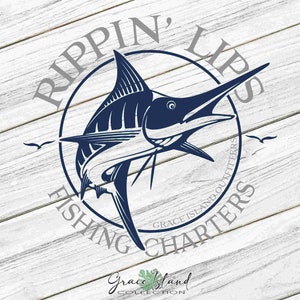 Rippin&#39; Lips Fishing Charters - Grace Island Collection - Digital SVG and PNG for Vinyl