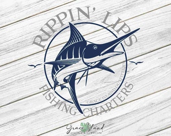 Rippin' Lips Fishing Charters - グレースアイランドコレクション - ビニール用デジタルSVGおよびPNG