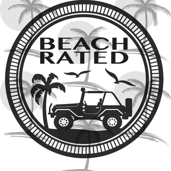 Jeep Beach Rated - Digital SVG and PNG for Vinyl