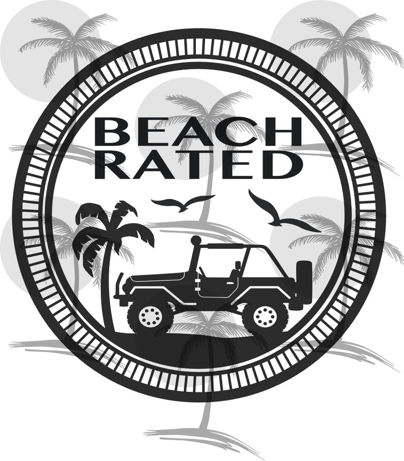 Download Jeep Beach Rated Digital Svg For Vinyl Clip Art Art Collectibles