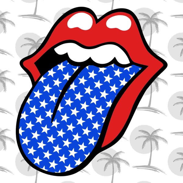 Patriotic Mouth - Digital SVG and PNG for Vinyl
