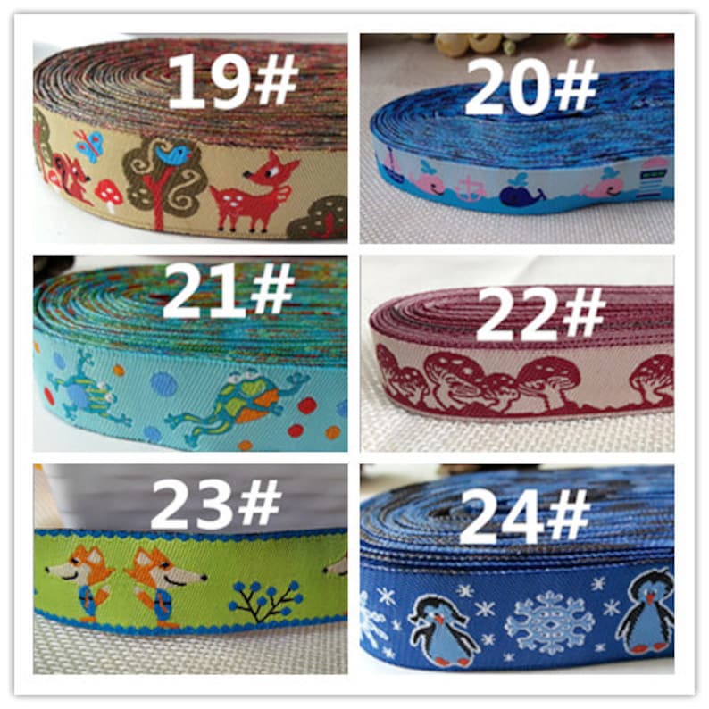 Woven Ribbon jacquard ribbon dog clip 35 patterns option image 6