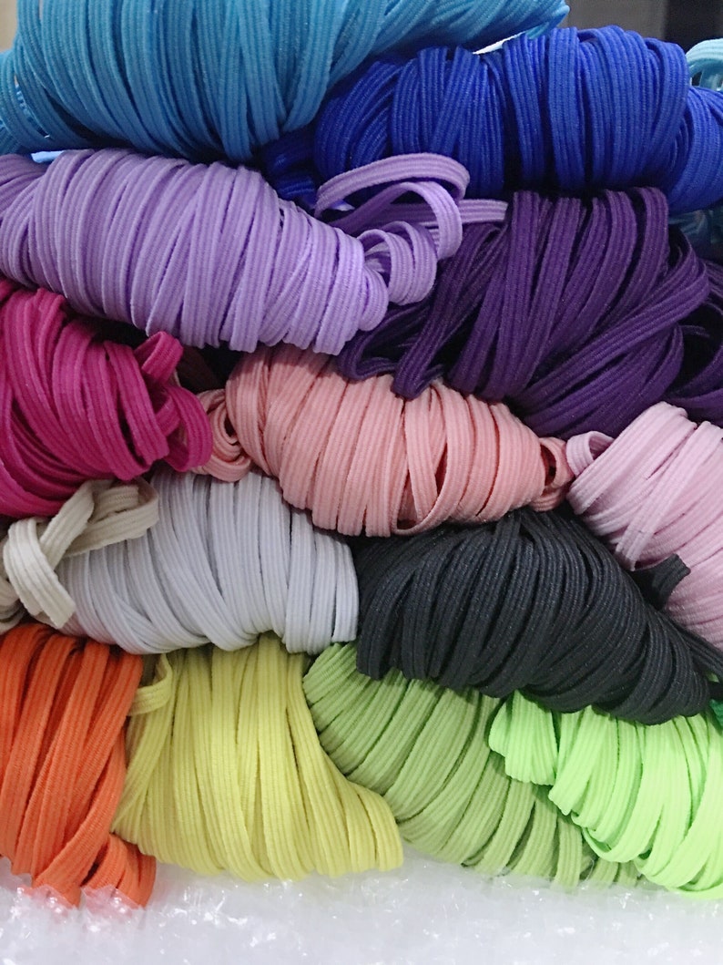 Elastic Rubber Band Flat 3mm 1/8 Width 23 Colors Option Etsy
