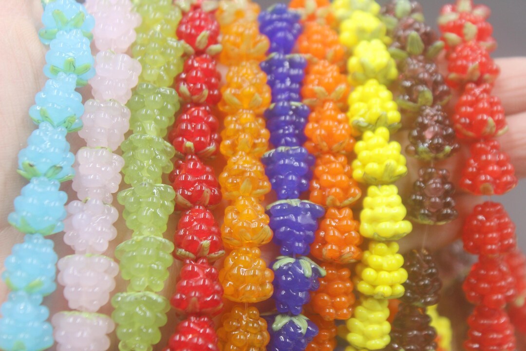 Lampwork Glass Beads Raspberry Fruit Top Quality - Etsy