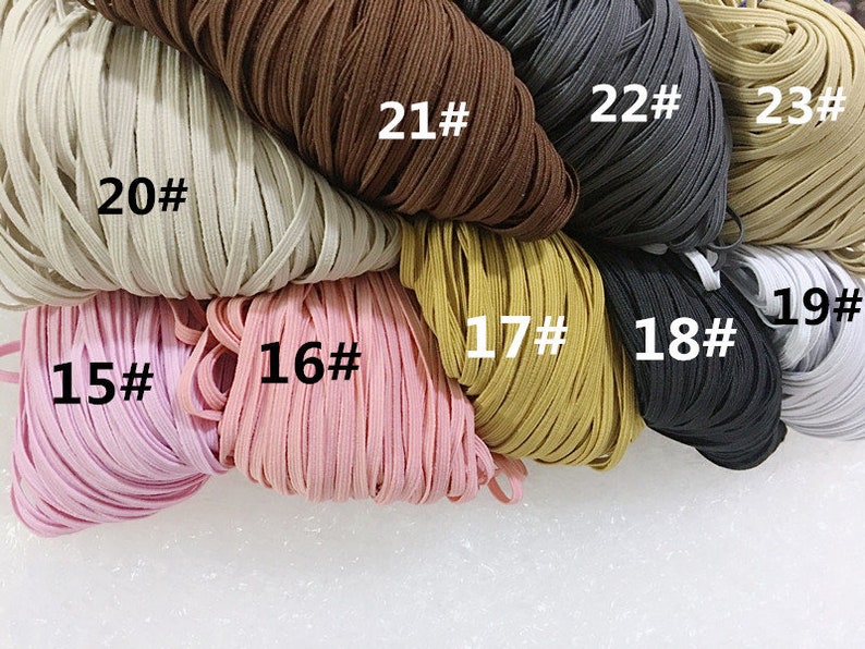 Elastic Rubber Band Flat 3mm 1/8 Width 23 Colors Option Etsy