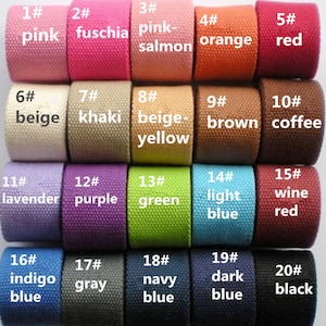 2 Yards COTTON belt strap  passing 20mm/25mm/32mm/38mm  20 colors option